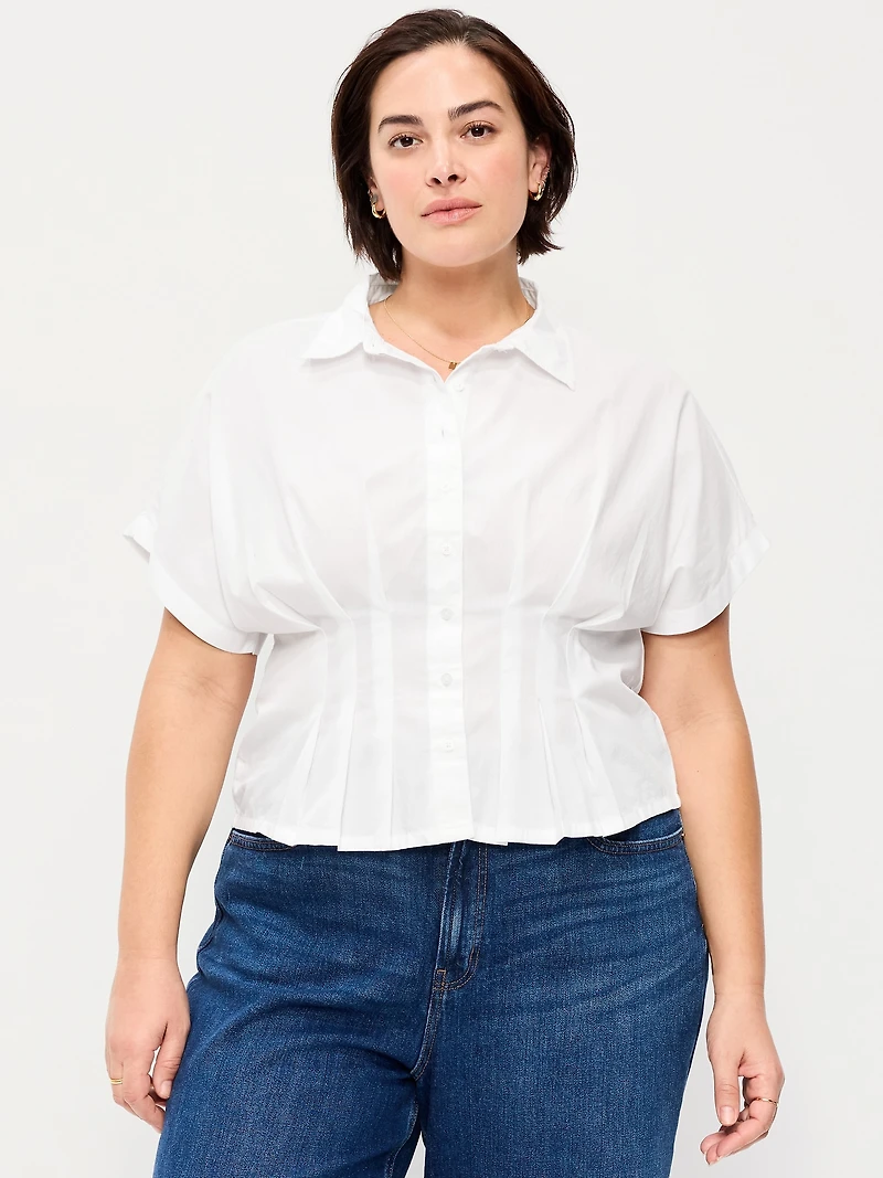 Slim-Waisted Button-Down Shirt