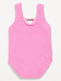 Textured Beaded One-Piece Swimsuit for Toddler Girls