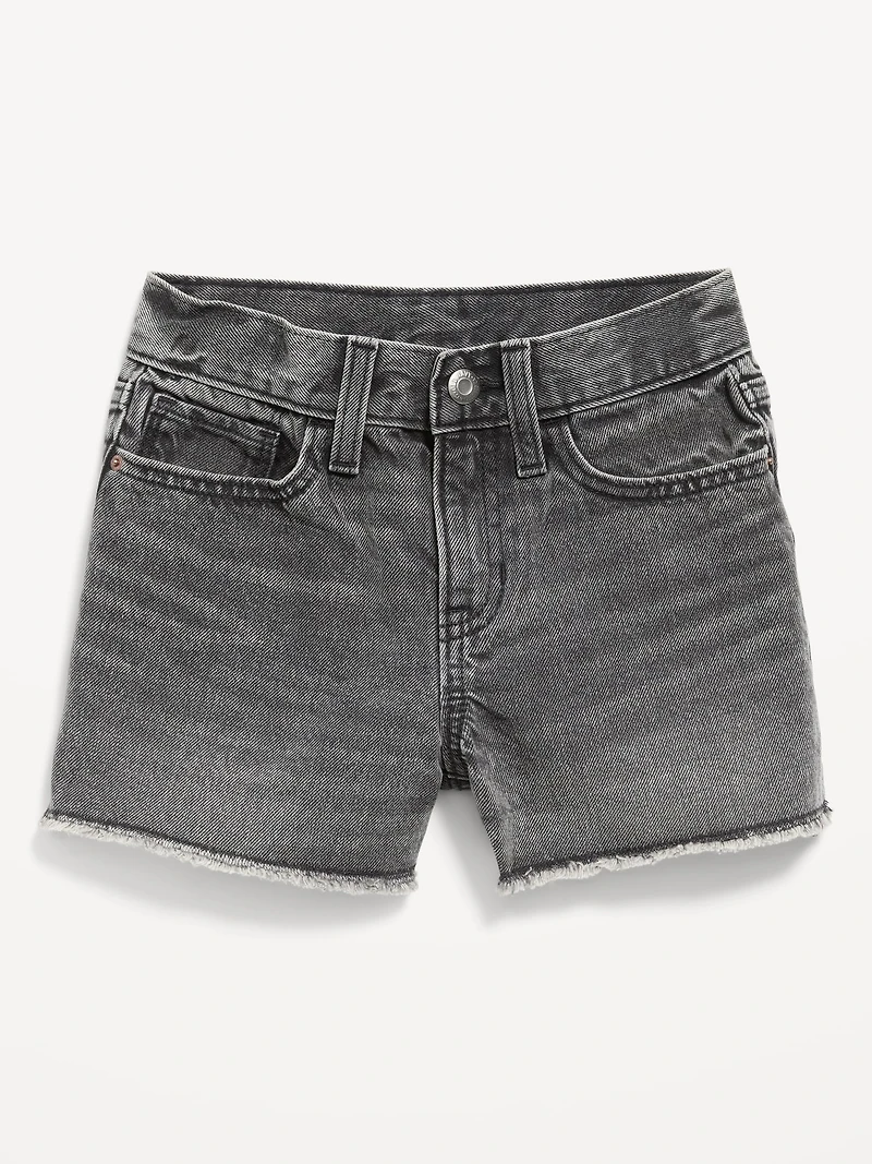 High-Waisted Frayed-Hem Jean Shorts for Girls