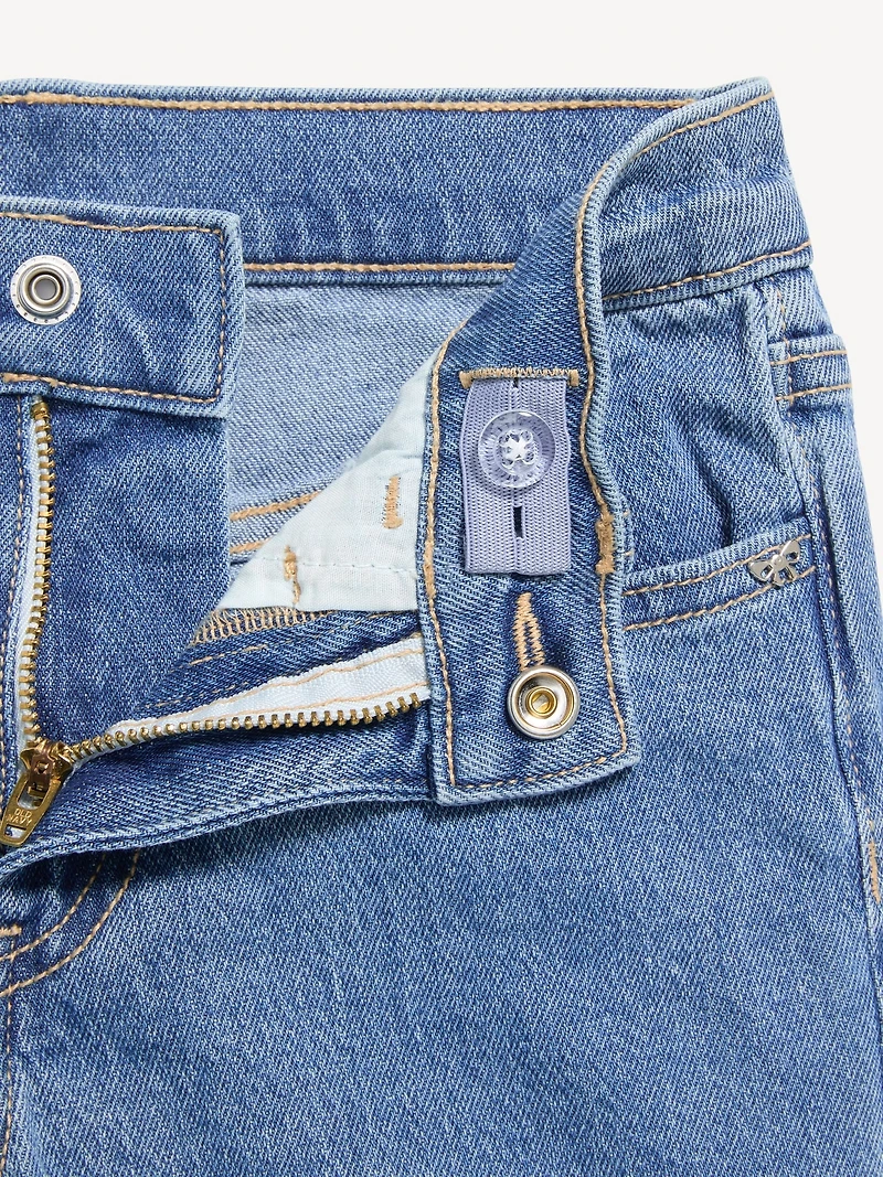 High-Waisted Hearts Jean Midi Shorts for Girls