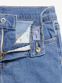 High-Waisted Hearts Jean Midi Shorts for Girls