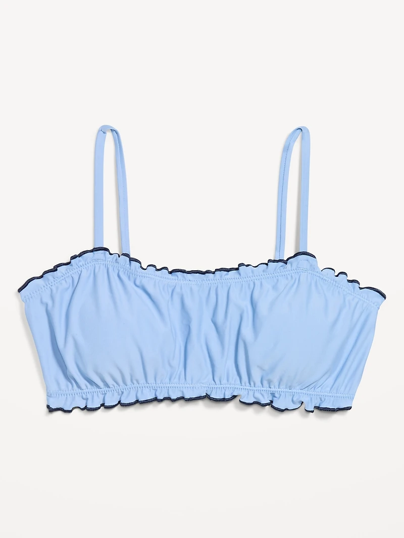 Scoop-Neck Ruffle Swim Top