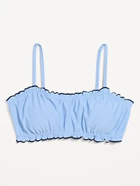Scoop-Neck Ruffle Swim Top