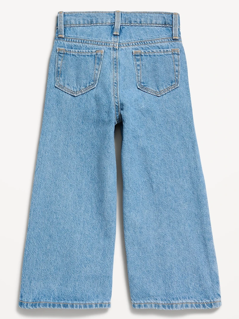 Baggy Embroidered Wide-Leg Jeans for Toddler Girls