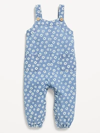 Printed Chambray Overalls for Baby