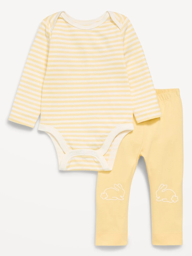 Long-Sleeve Bodysuit and Leggings Set for Baby