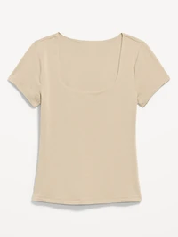 Hug Double-Layer Scoop-Neck Top