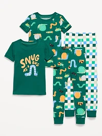 Printed Snug-Fit Pajama 4-Piece for Toddler & Baby