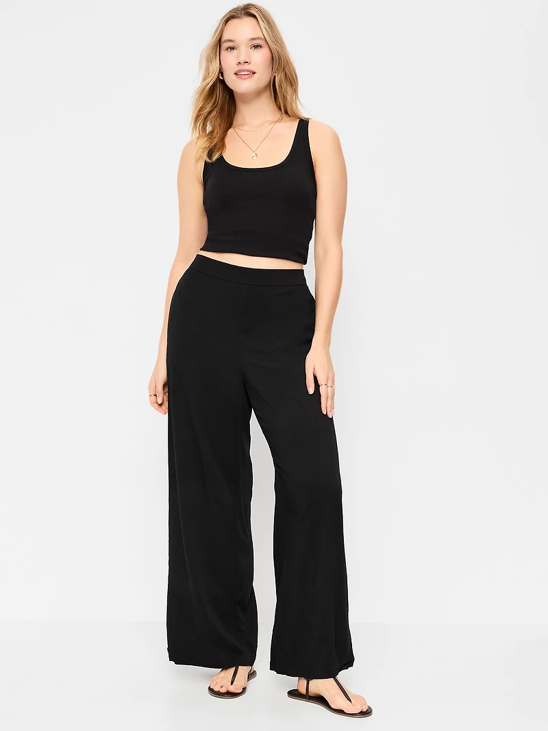 High-Waisted Playa Wide-Leg Pants