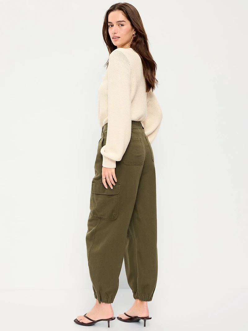 Twill Barrel Cargo Pants
