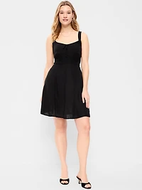 Fit & Flare Linen Mini Dress