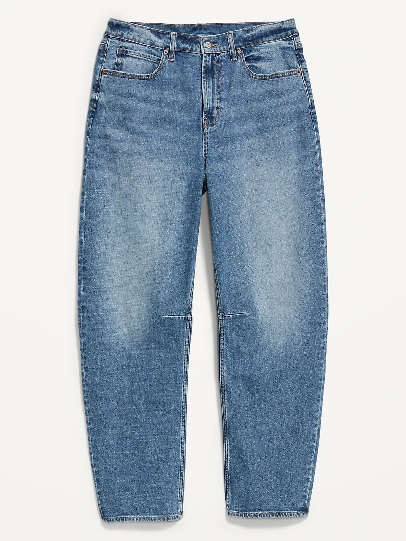 High-Waisted Baggy Barrel Jeans