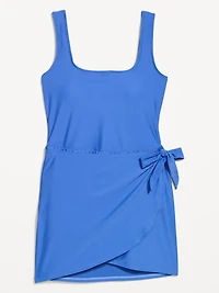 Matte Side-Tie Swim Dress