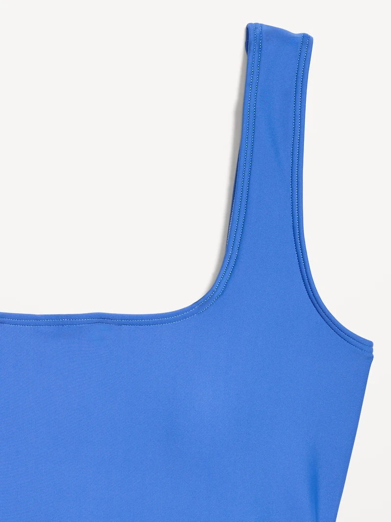 Matte Side-Tie Swim Dress