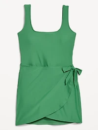 Matte Side-Tie Swim Dress