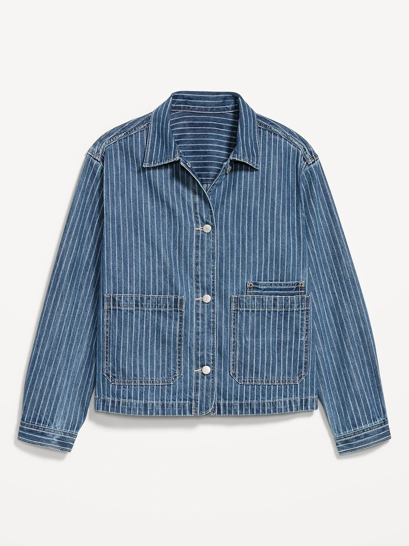 Cropped Jean Chore Jacket