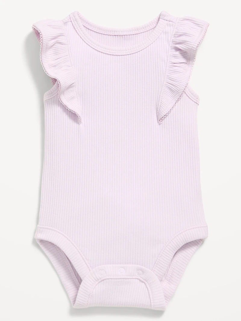 Ruffle-Trim Ribbed Bodysuit for Baby