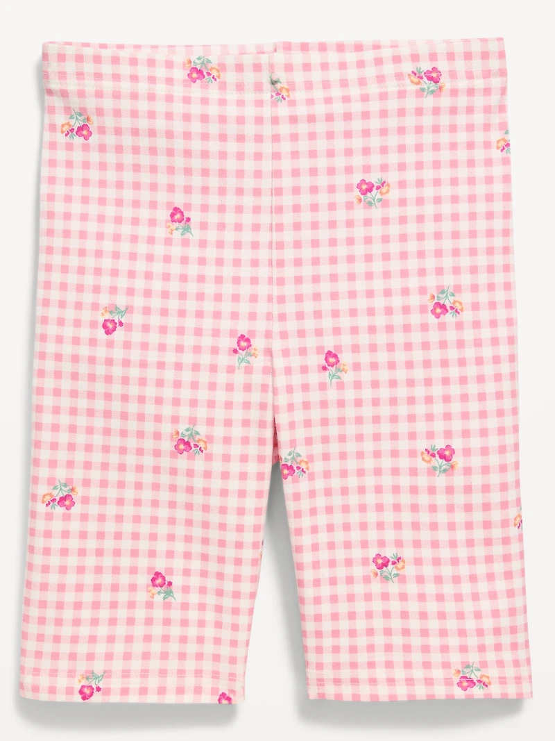 Printed Long Jersey Biker Shorts for Girls