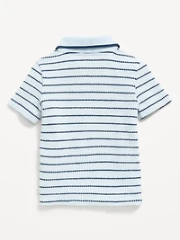 Textured-Knit Striped Polo Shirt for Toddler Boys