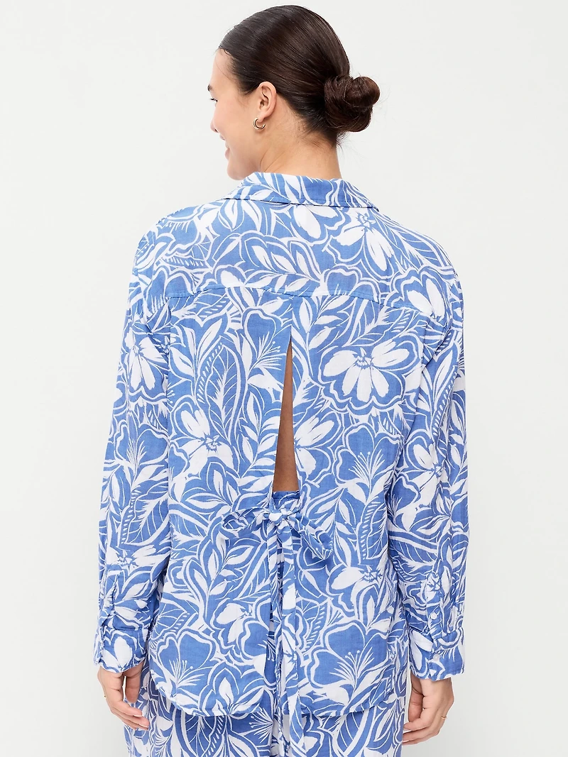 Open-Back Button-Down Shirt