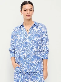 Open-Back Button-Down Shirt