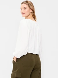 Long-Sleeve Button-Down Top