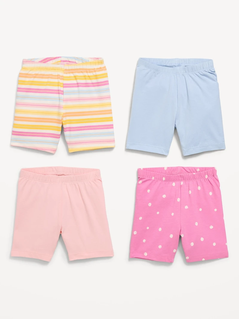 4-Pack Jersey-Knit Biker Shorts for Toddler Girls