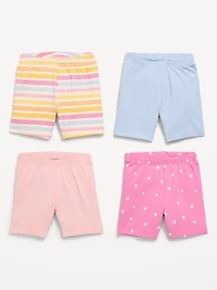 4-Pack Jersey-Knit Biker Shorts for Toddler Girls