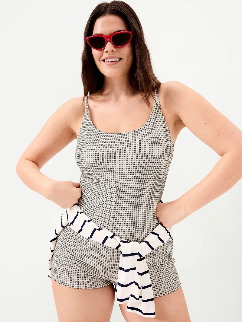 Textured Swim Romper - 2.5-inch inseam