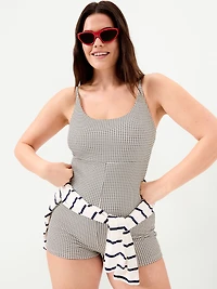 Textured Swim Romper - 2.5-inch inseam