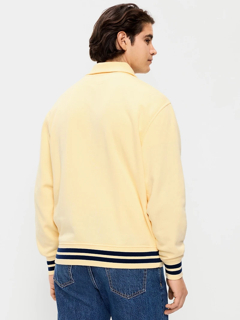 Collared Nautical Fleece Pullover