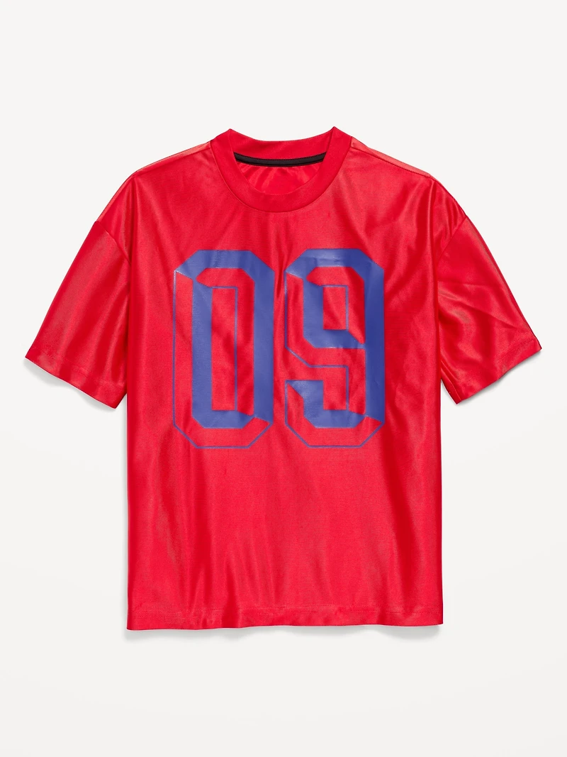 Oversized Shiny Graphic Jersey T-Shirt for Boys