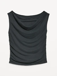 Slit-Neck Ruched Top