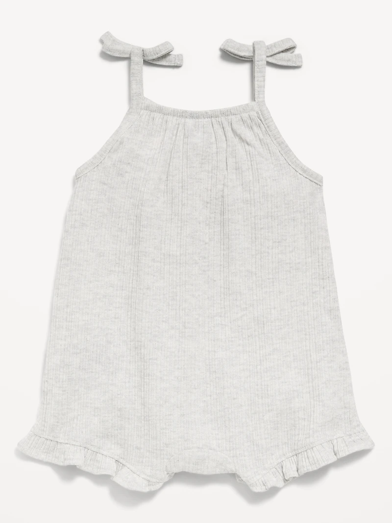 Sleeveless Tie-Strap One-Piece Romper for Baby