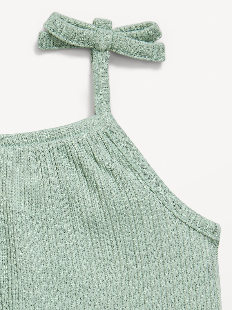 Sleeveless Tie-Strap One-Piece Romper for Baby