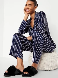 Faux-Fur Twist-Front Slippers for Women