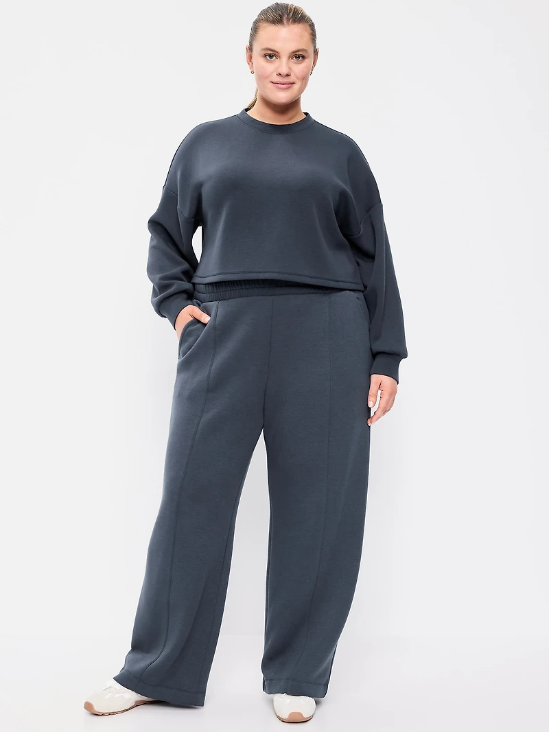 High-Waisted Bounce Fleece Wide-Leg Sweatpants