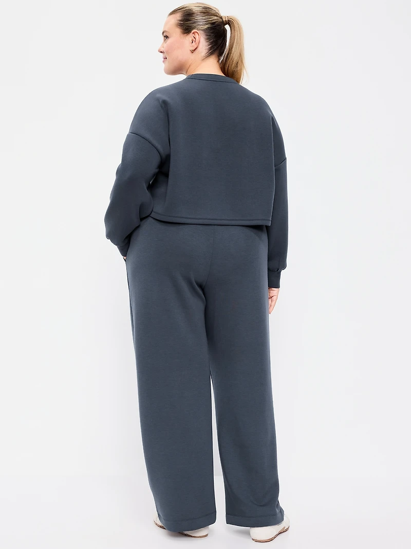High-Waisted Bounce Fleece Wide-Leg Sweatpants