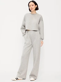High-Waisted Bounce Fleece Wide-Leg Sweatpants