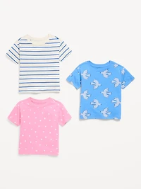 Short-Sleeve T-Shirt Variety 3-Pack for Toddler Girls
