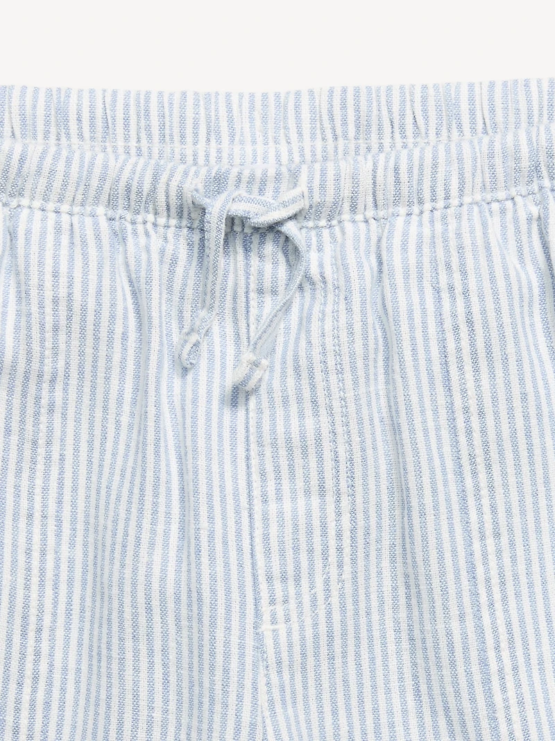 Striped Linen-Blend Wide-Leg Pants for Girls