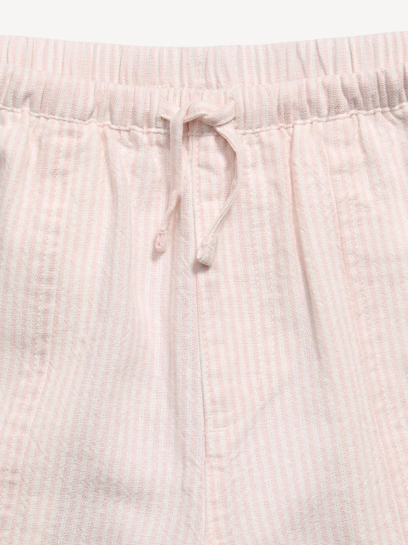 Striped Linen-Blend Wide-Leg Pants for Girls