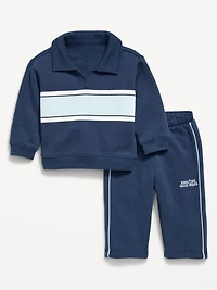 Collared Sweatshirt and Sweatpants for Baby