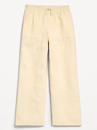 Striped Linen-Blend Wide-Leg Pants for Girls