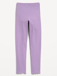 Ribbed Lettuce-Edge Leggings for Girls