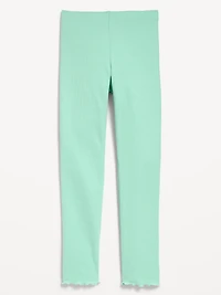 Ribbed Lettuce-Edge Leggings for Girls