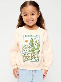 Crew-Neck Graphic Sweatshirt for Toddler Girls