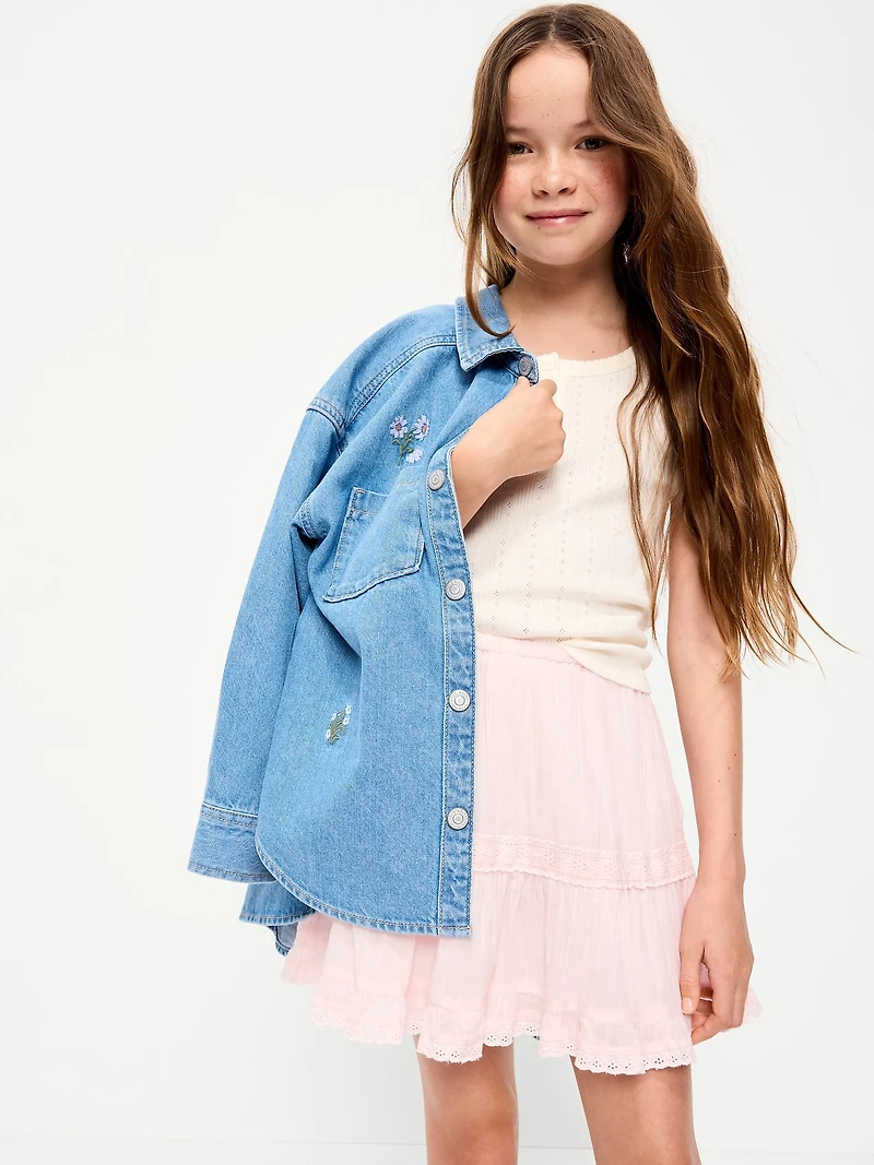 Crinkle Gauze Skort for Girls