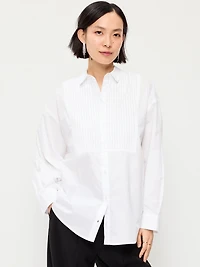 Oversized Button-Down Tuxedo Shirt