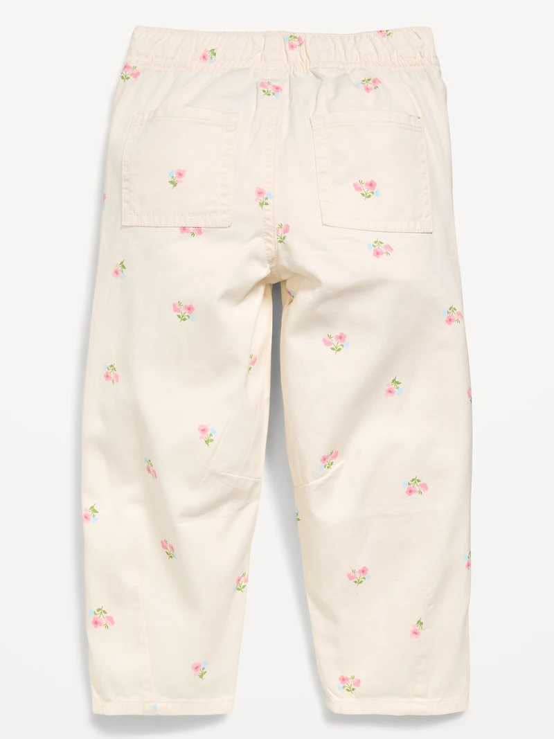 Printed Pull-On Barrel-Leg Pants for Toddler Girls